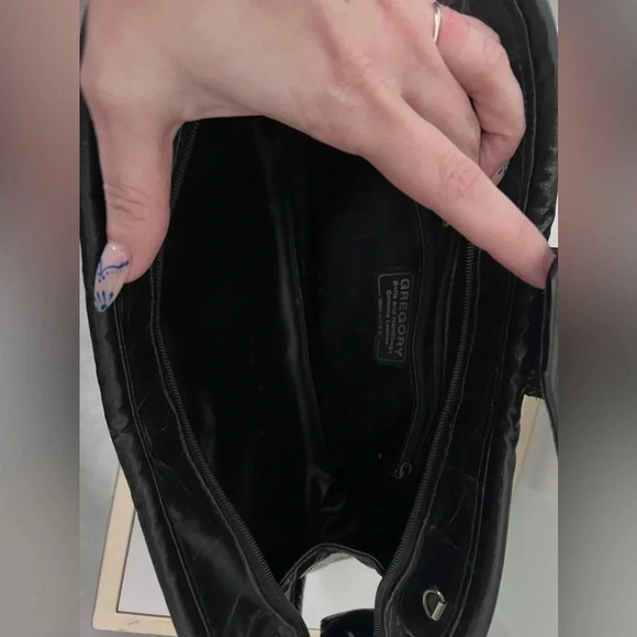 Vintage | Gregory | Embroidered Black And Bronze Leather  Large Clutch - Picture 10 of 10